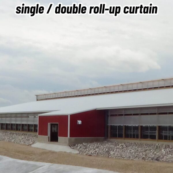Single & double roll-up livestock curtains.