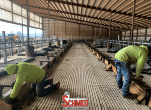 Schmidt Buildings concrete install in new dairy barn. 