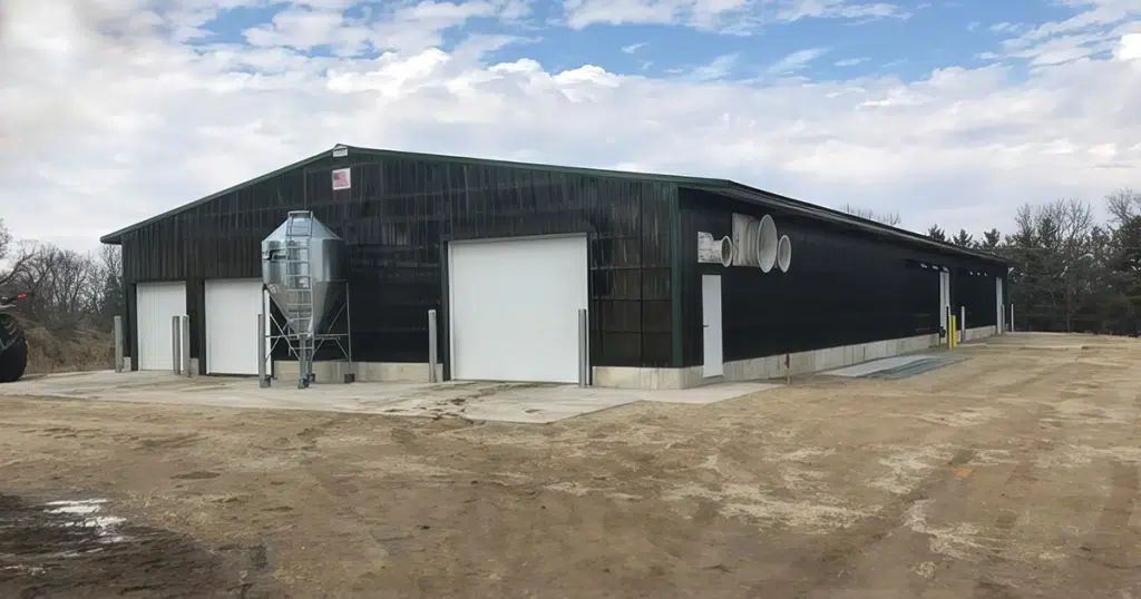 Weiss Calf Barn in Rosendale, WI - outside view of barn.