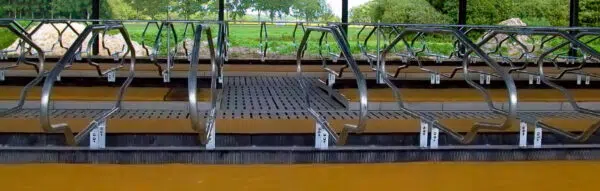 Artex: Floor Mount Freestall System (wide view).
