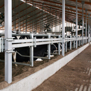 J&D Adjustable Twin Beam Suspended Freestall System.