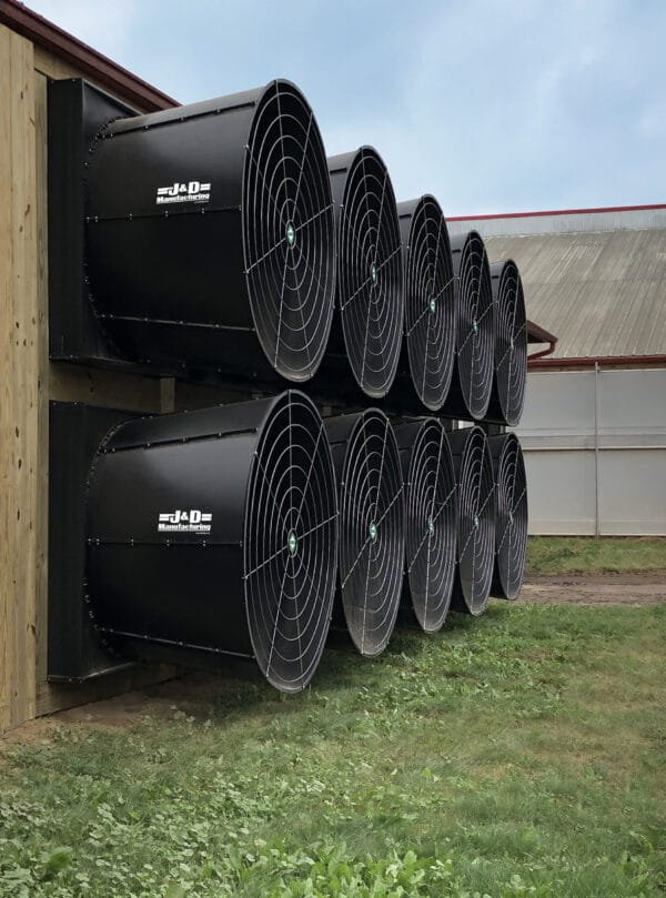 J&D Magnum Exhast Fan installed on a barn.