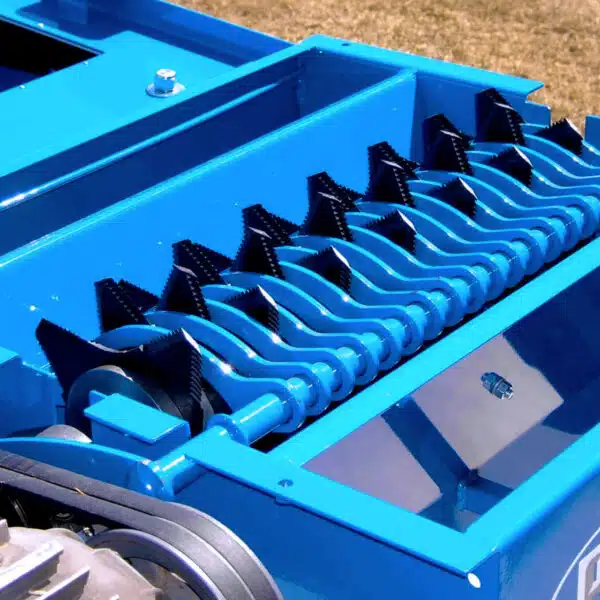 Patz bedding chopper blades in machine with the tank off.