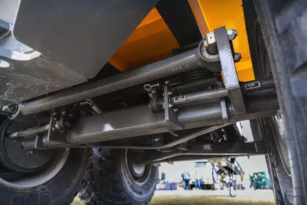 BearClaw Construction Trailer under trailer suspension view.