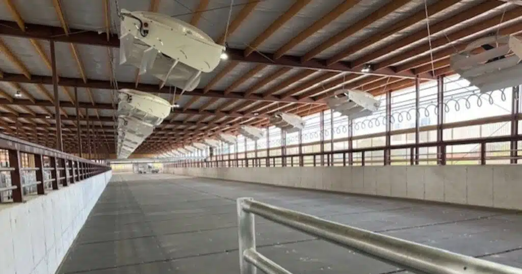 Tinedale holding area rubber installed by Schmidt Building and Equipment