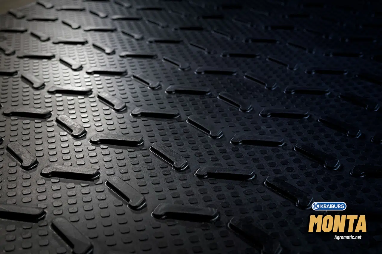 Close up of KRAIBURG MONTA rubber flooring.