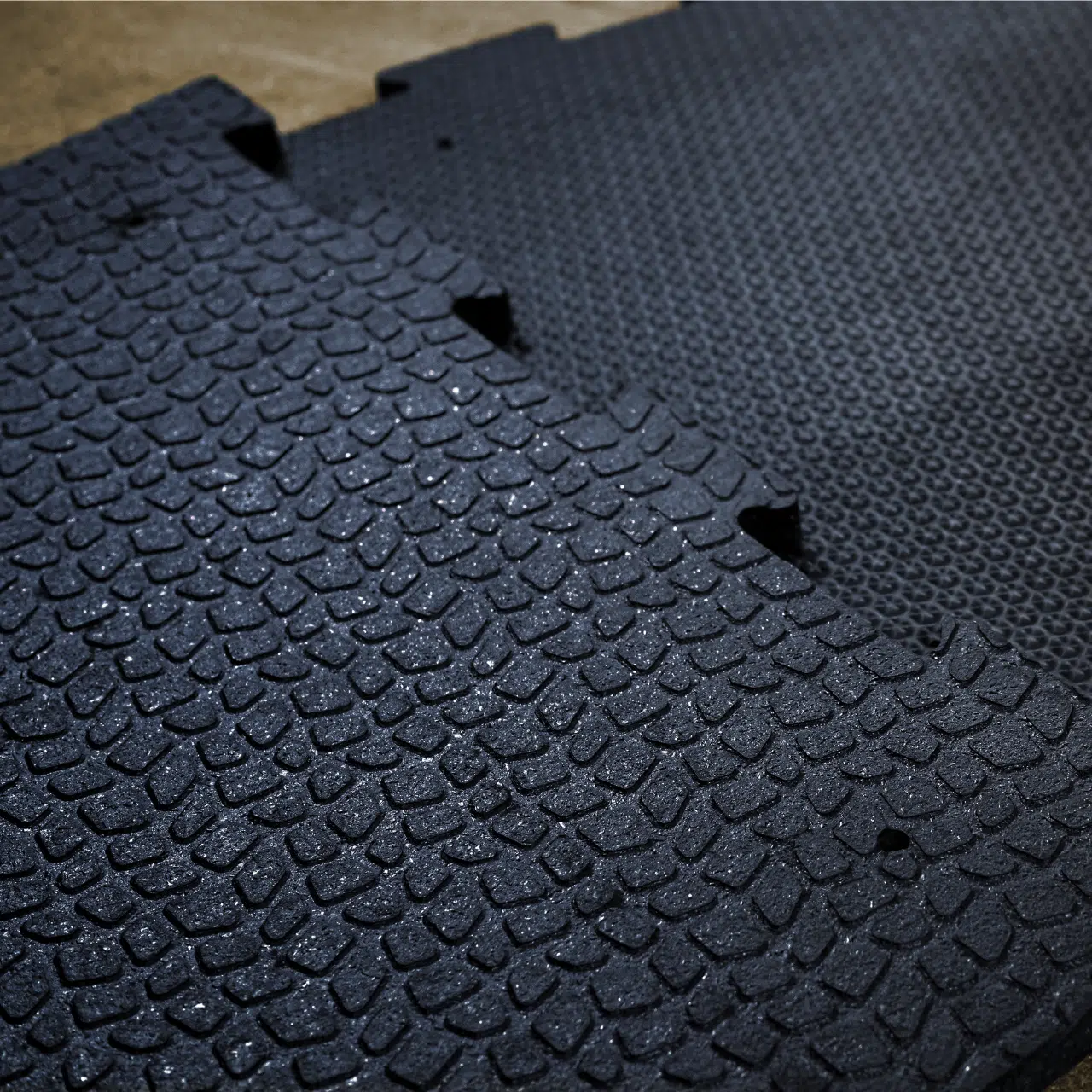 Close up of KRAIBURG KURA and pediKURA rubber flooring.