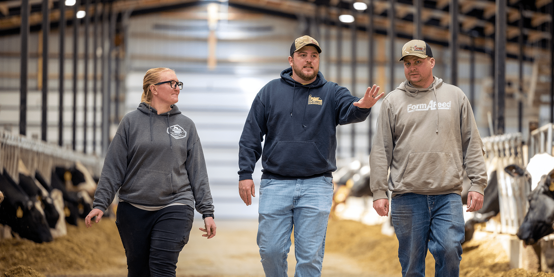 Zachary Schuman (manager) at Sheridan Flats dairy farm in Waupaca, WI.